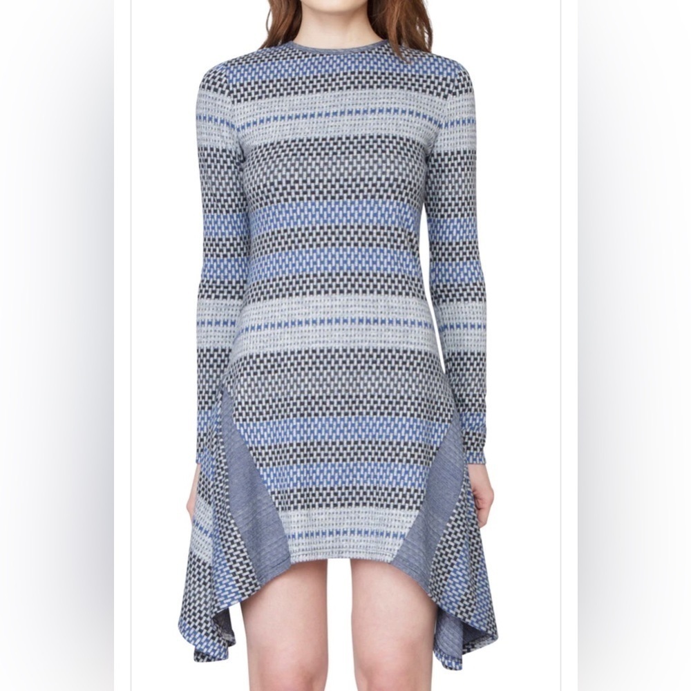 Wai Ming Long Sleeve Dress With Hi-lo Hem Dress Size S